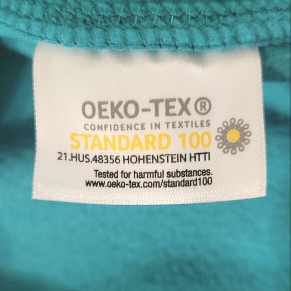 Lands' End Men's Teal Fleece Quarter Zip Pullover Sweatshirt Jacket - Picture 12 of 15